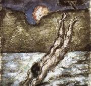 Femme piquant une tete dans i eau Paul Cezanne